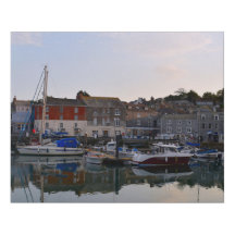 Padstow Harbour Evening Faux Wrapped Canvas Medium