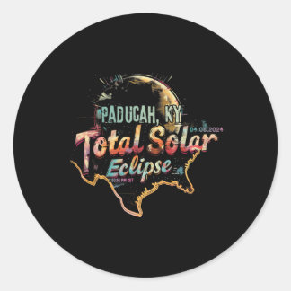 Paducah Total Solar Eclipse 2024 April 04.08.24 Fu Classic Round Sticker