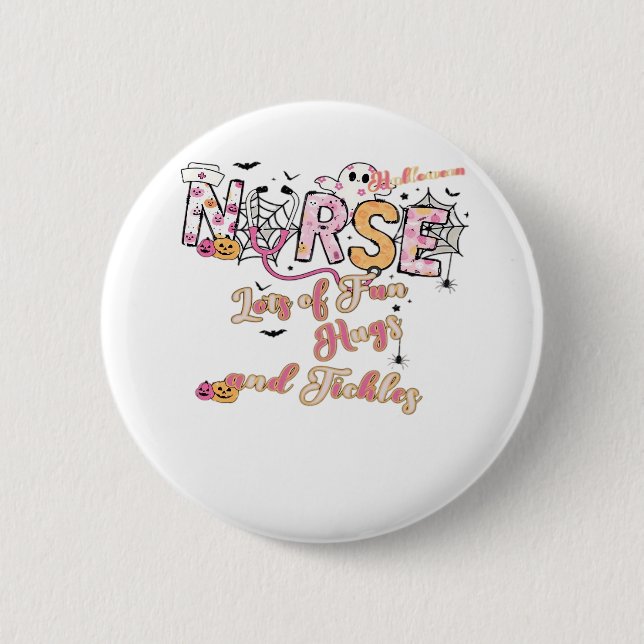 Paediactric Nurse Fun Halloween Design Essential T 6 Cm Round Badge (Front)