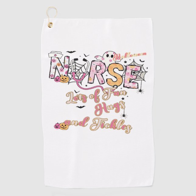 Paediactric Nurse Fun Halloween Design Essential T Golf Towel (Front)