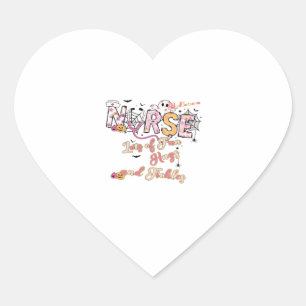 Paediactric Nurse Fun Halloween Design Essential T Heart Sticker