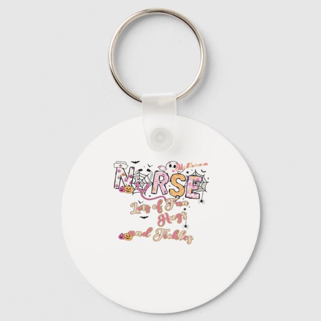 Paediactric Nurse Fun Halloween Design Essential T Key Ring (Front)