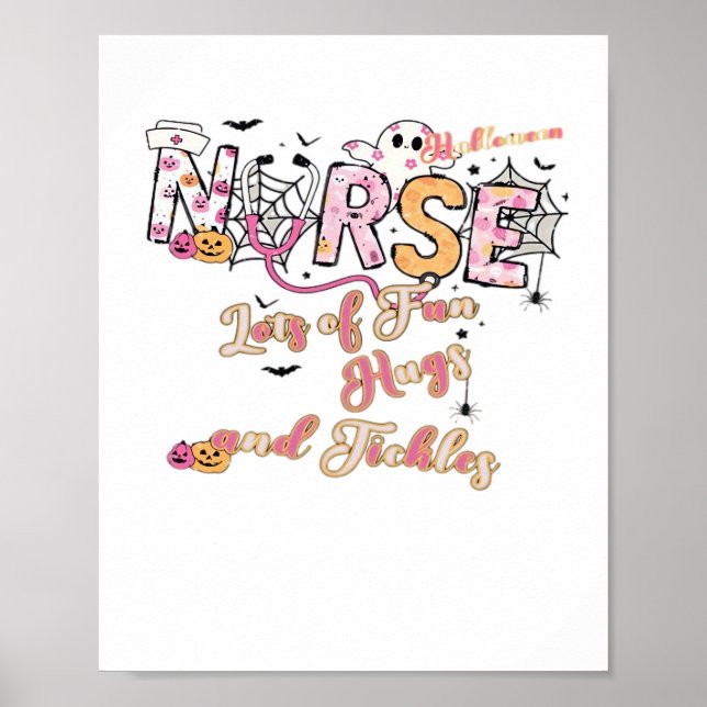 Paediactric Nurse Fun Halloween Design Essential T Poster (Front)