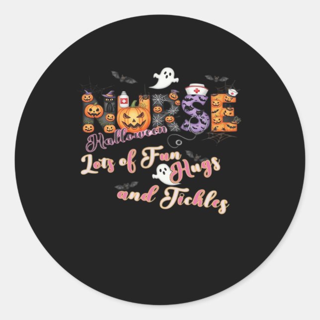 Paediactrics Nurse Fun Halloween Design Essential  Classic Round Sticker (Front)