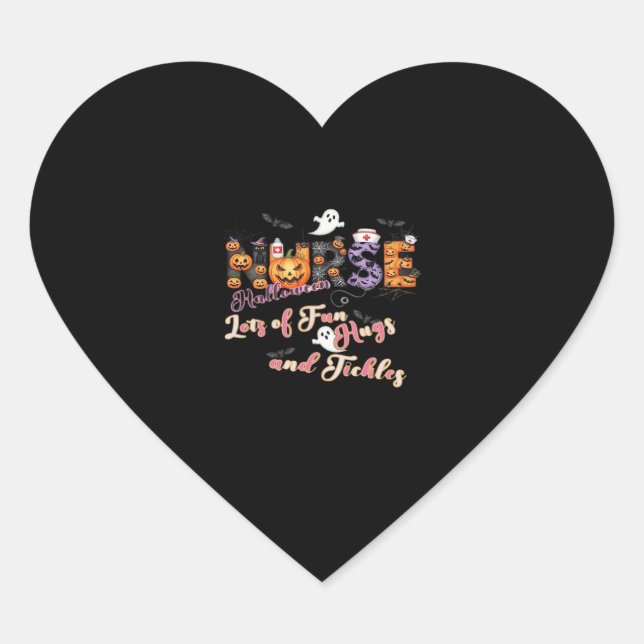 Paediactrics Nurse Fun Halloween Design Essential  Heart Sticker (Front)