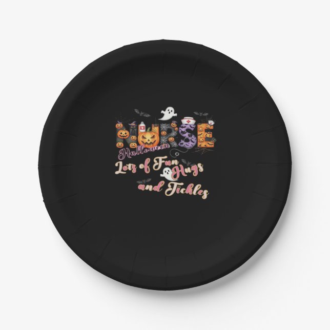 Paediactrics Nurse Fun Halloween Design Essential  Paper Plate (Front)