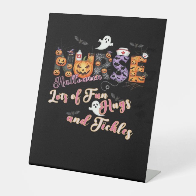 Paediactrics Nurse Fun Halloween Design Essential  Pedestal Sign (Front)