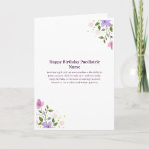 Paediatric Nurse Birthday Card — Happy Birthday