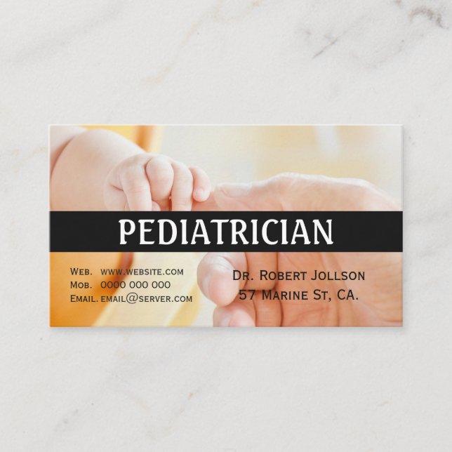 Paediatrician Appointment Business Card Blue (Front)