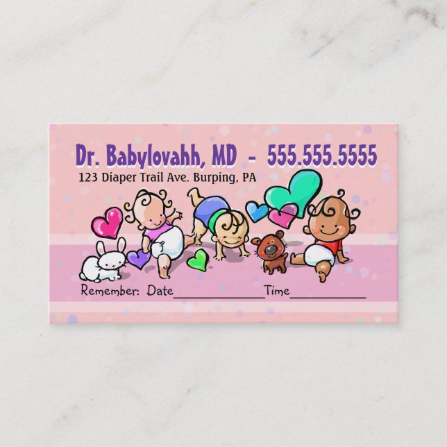 Paediatrician.Baby Doctor.Clinic.Appointment Appointment Card (Front)