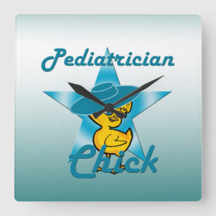 Paediatrician Chick #7 Square Wall Clock