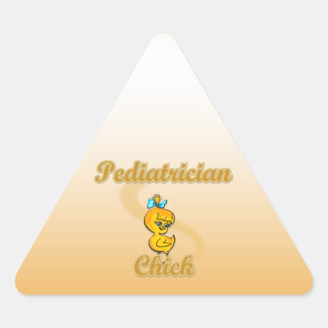 Paediatrician Chick Triangle Sticker (Front)