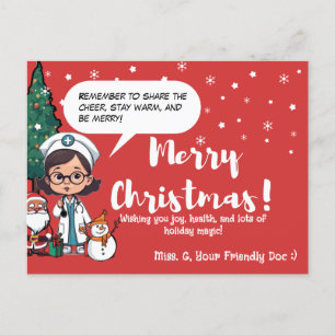 Paediatrician   Festive Christmas Greeting for Kid Holiday Postcard