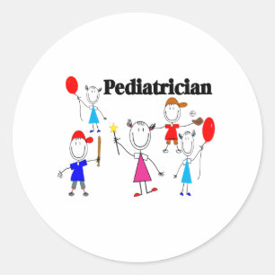 Paediatrician Gifts Kids Stickpeople Designs Classic Round Sticker