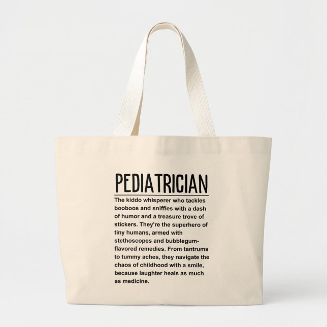 Paediatrician  large tote bag (Front)