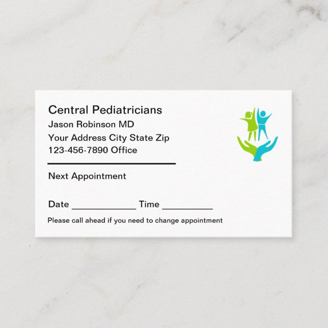 Paediatrician Medical Appointment Cards (Front)