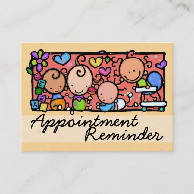 Paediatrician. Midwife. Baby. Appointment Reminder (Front)