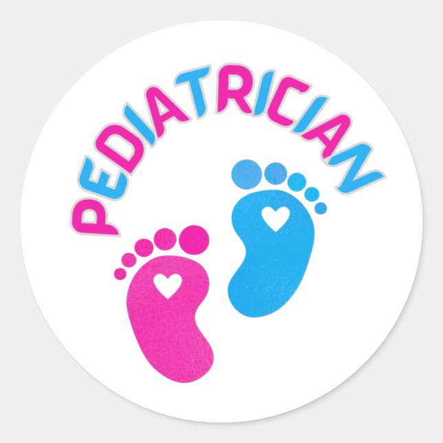 Paediatrician, paediatrician doctor, child doctor, classic round sticker (Front)