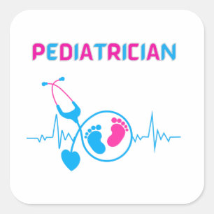 Paediatrician, paediatrician doctor, child doctor, square sticker