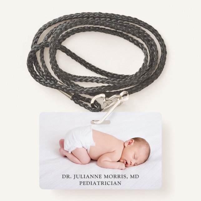 Paediatrician Physician Business Card ID Badge (Front with Lanyard)