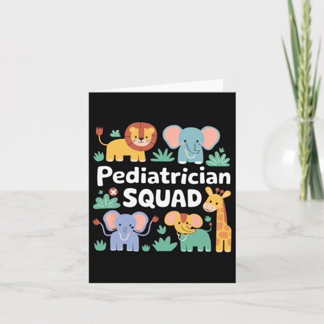 Paediatrician Squad Safari Animals Appreciation  Card (Front)