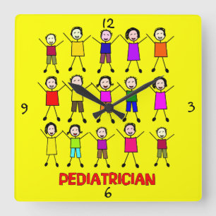 Paediatrician Stick Kids Clock