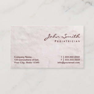 Paediatrician White Fur Background Business Card