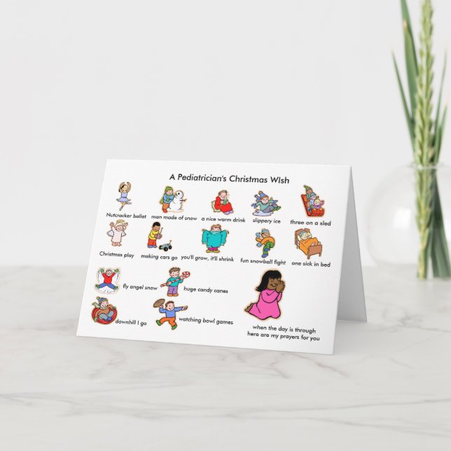 Paediatrician's Merry Christmas Holiday Card (Front)