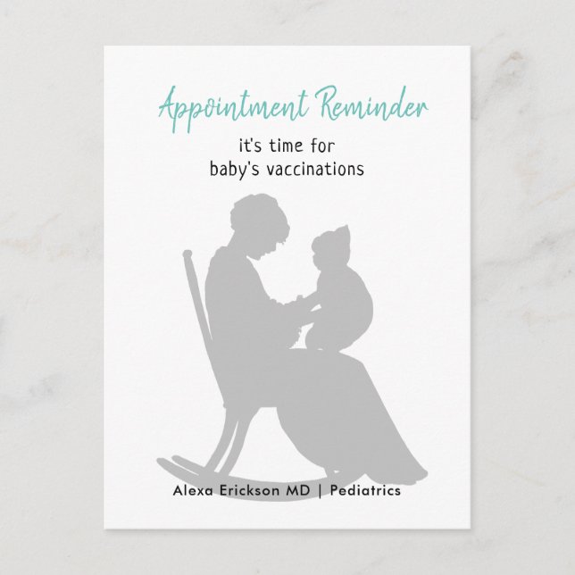 Paediatrics Appointment Mother Rocking Chair Baby Postcard (Front)