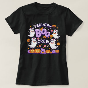 Paediatrics Boo Crew Cute Ghost Nurse Halloween T-Shirt