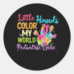 Paediatrics Care Little Hands Colour My World PEDS Classic Round Sticker