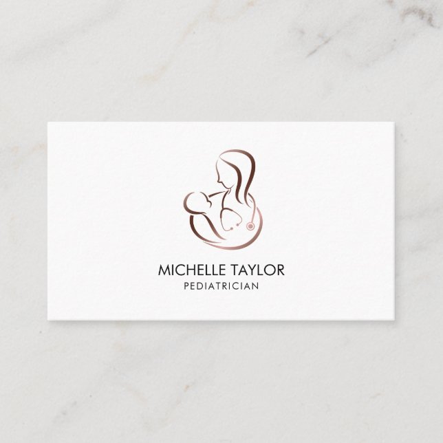 Paediatrics Child Care Stethoscope Nurse Baby Doct Business Card (Front)