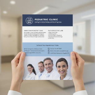 Paediatrics Clinic Custom Logo Photo QR Flyer