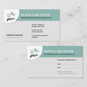 Paediatrics Dentist Dental Practice Appointment Card