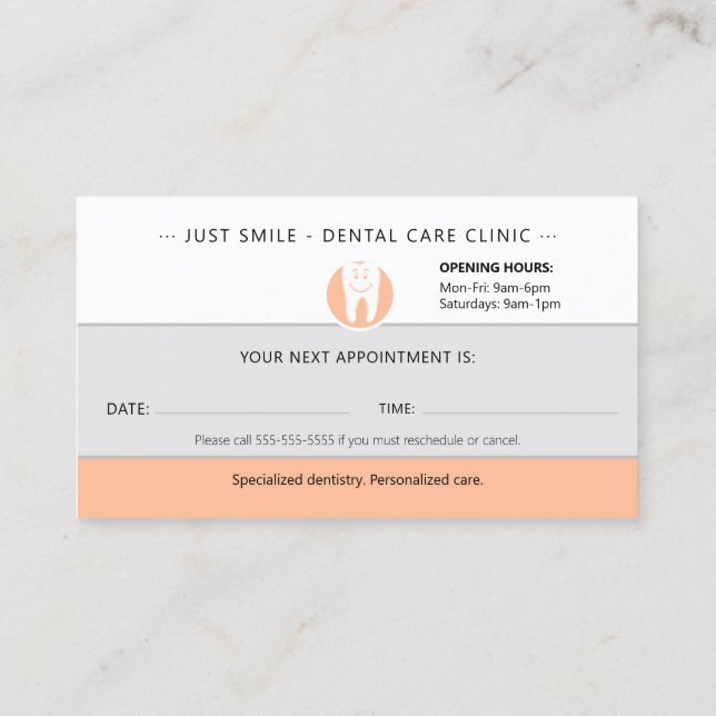 Paediatrics Dentist | Dental Practice Business Card (Back)