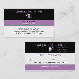 Paediatrics Dentist   Dental Practice Lavender Bus Business Card