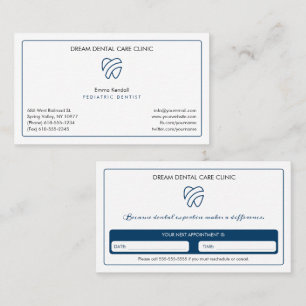 Paediatrics Dentist   Elegant Appointment Card