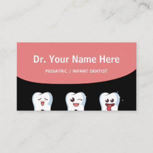 Paediatrics Infant Dentist Kids Doctor Funny Teeth Business Card