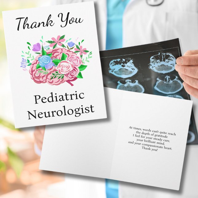 Paediatrics Neurologist Thank You Brain With Flowe Card (Creator Uploaded)