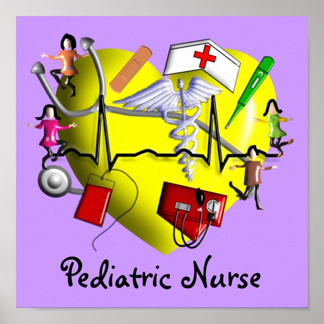 Paediatrics Nurse Art Poster (Front)