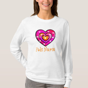 Paediatrics Nurse Artsy Blue Heart Hoodie T-Shirt