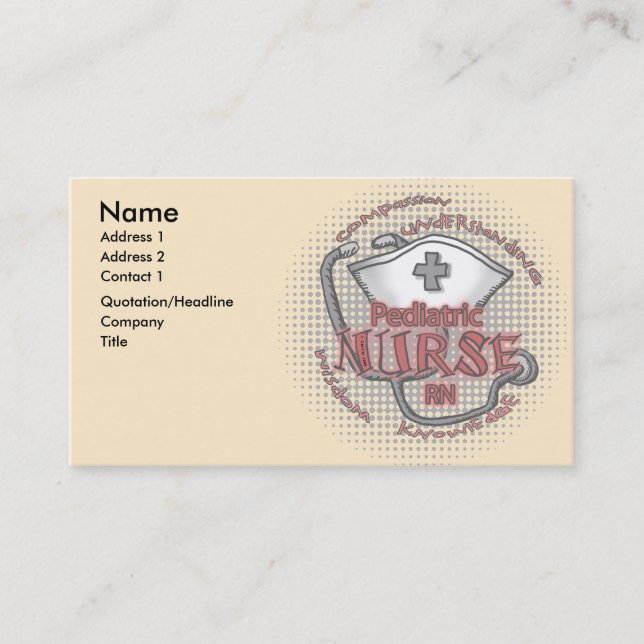 Paediatrics Nurse Axiom Business Card (Front)