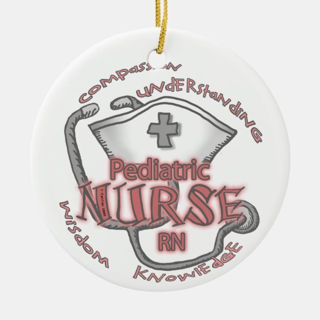 Paediatrics Nurse Axiom Ceramic Tree Decoration (Front)