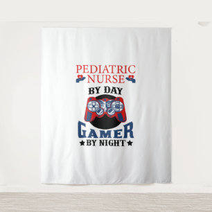 Paediatrics Nurse By Day Gamer By Night -Paediatri Tapestry