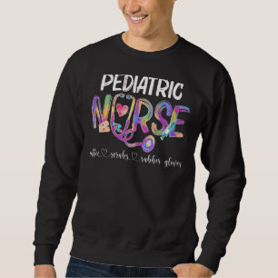Paediatrics Nurse Coffee Scrubs Rubber Gloves Nurs Sweatshirt