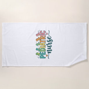 Paediatrics Nurse Dinosaur Vintage Style Shirt Des Beach Towel