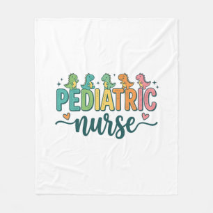 Paediatrics Nurse Dinosaur Vintage Style Shirt Des Fleece Blanket