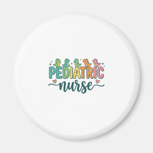 Paediatrics Nurse Dinosaur Vintage Style Shirt Des Magnet