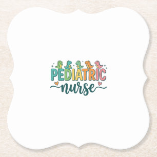 Paediatrics Nurse Dinosaur Vintage Style Shirt Des Paper Coaster