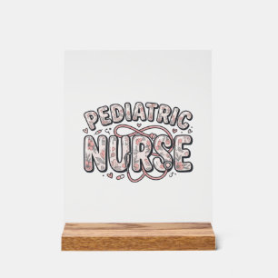 Paediatrics Nurse Floral Vintage Engraving Design_ Acrylic Sign